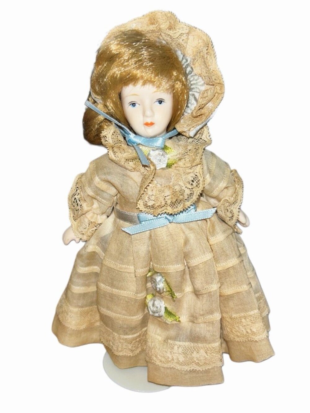 Victorian Style Bisque Soft Body Vintage Collectible Girl Doll